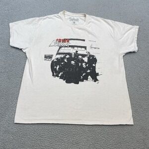Slipknot Iowa Shirt Mens L Large White Short Sleeve Music Band‎